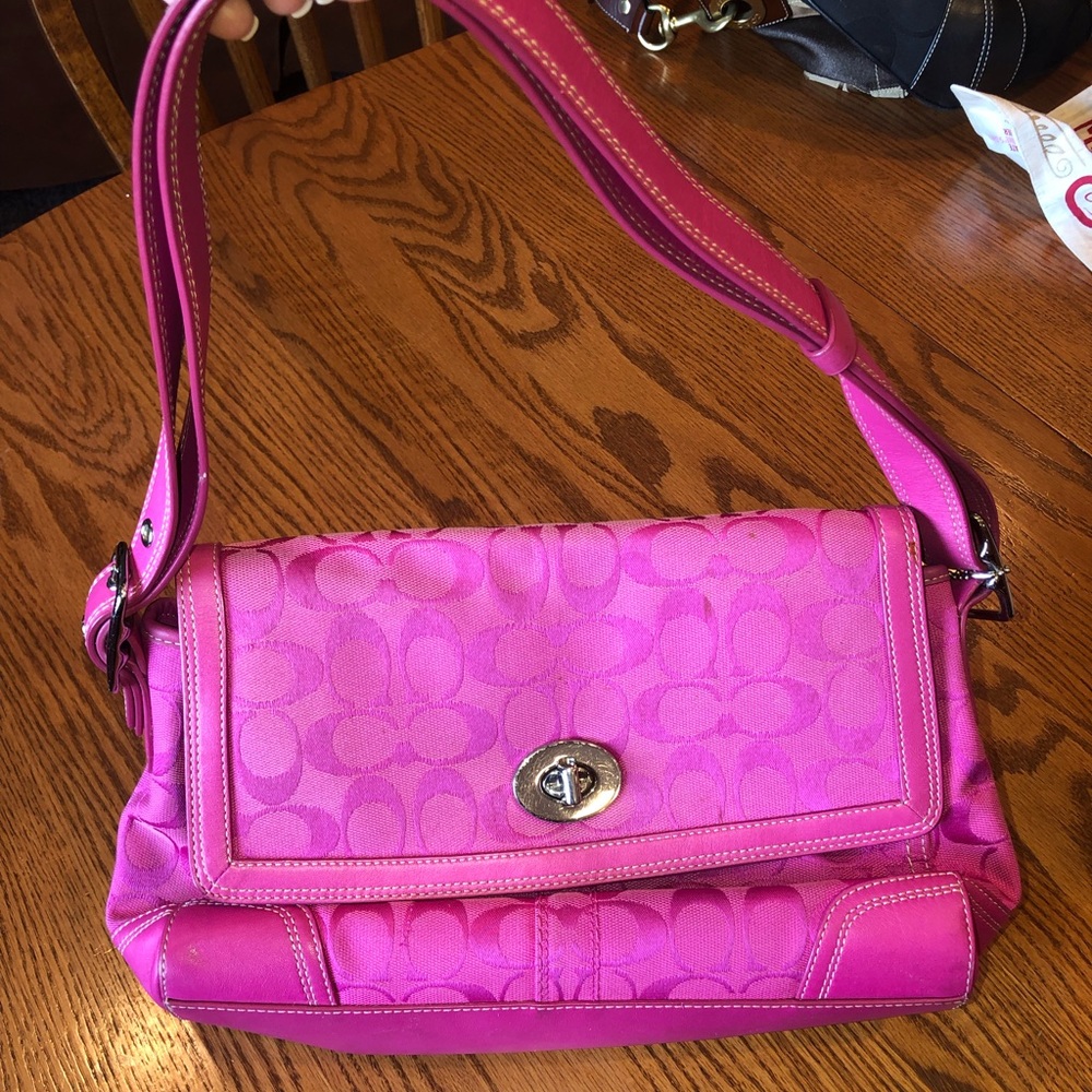 Pink coach purse